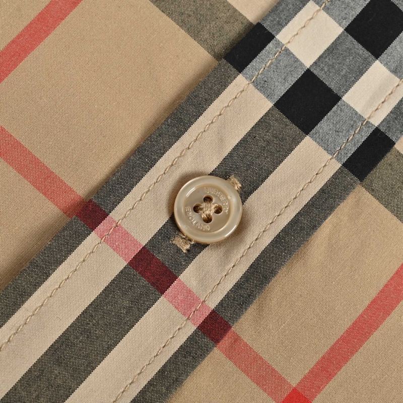 Burberry Tan Plaid Short-Sleeve Button-Up Shirt view