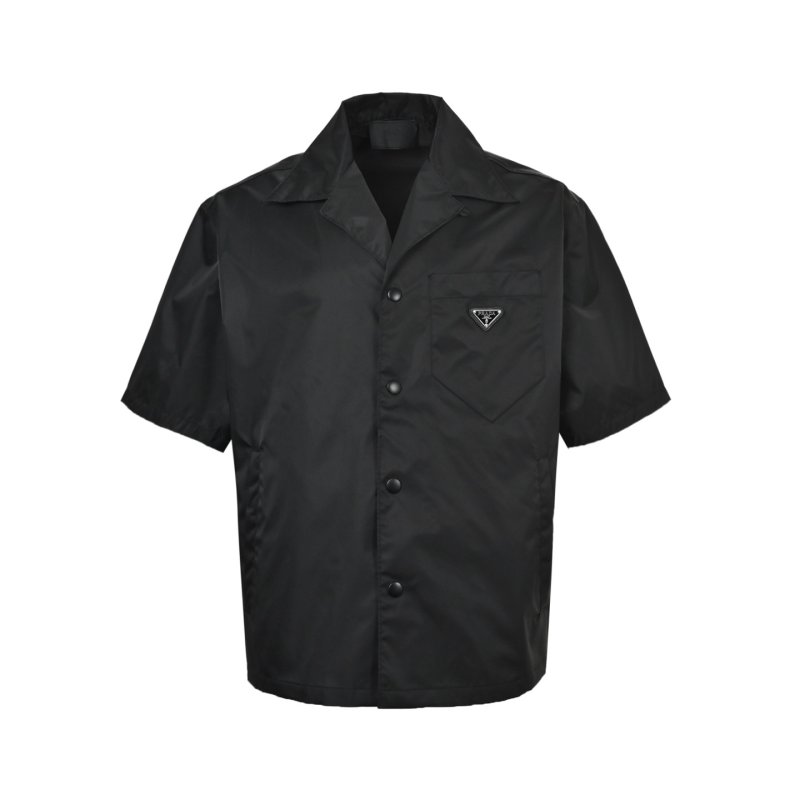 Prada Black Nylon Button-Up Shirt view