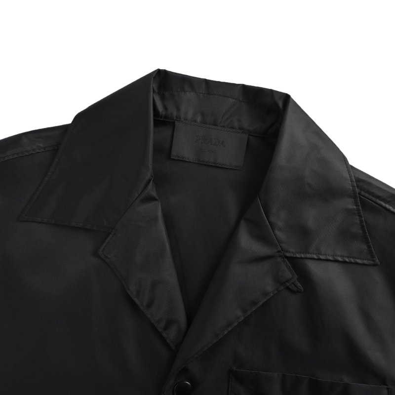 Prada Black Nylon Button-Up Shirt view