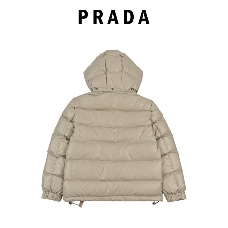 Prada Cream Down Puffer Jacket with Hood view