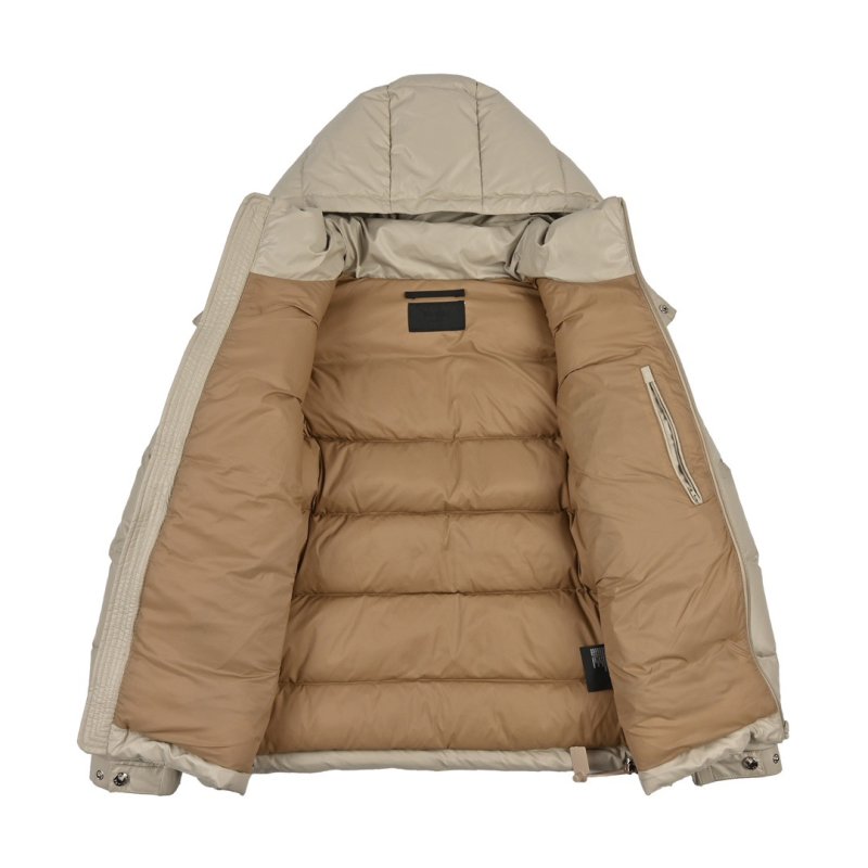 Prada Cream Down Puffer Jacket with Hood view