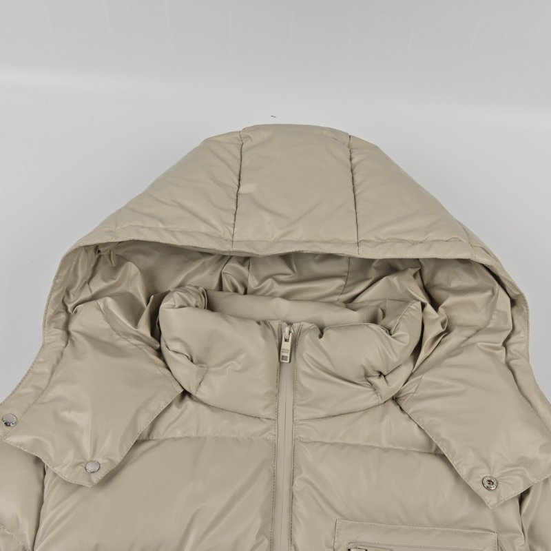 Prada Cream Down Puffer Jacket with Hood view