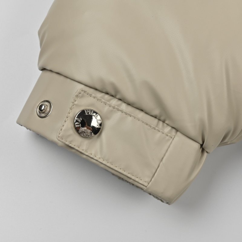 Prada Cream Down Puffer Jacket with Hood view