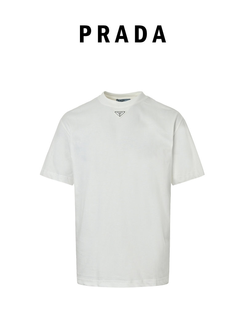 Prada Triangle Logo White T-Shirt view
