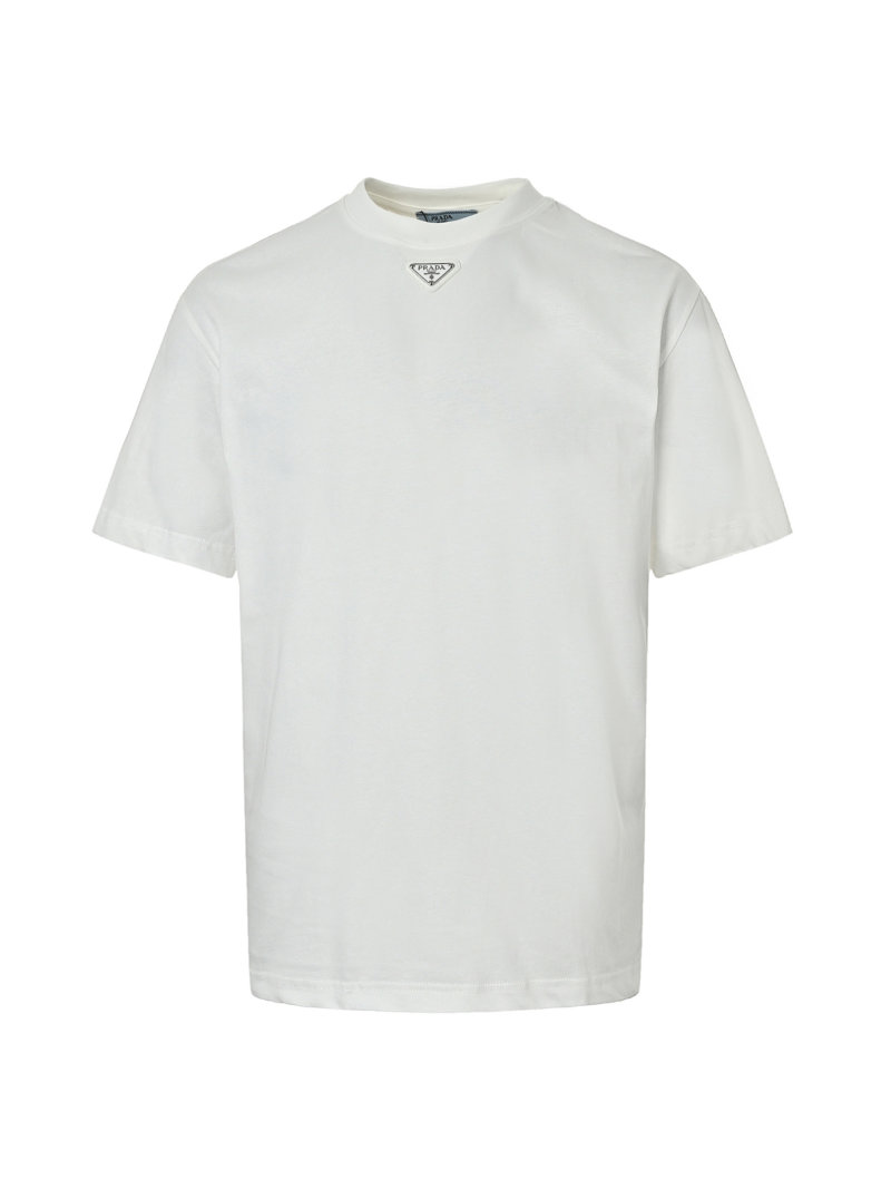 Prada Triangle Logo White T-Shirt view