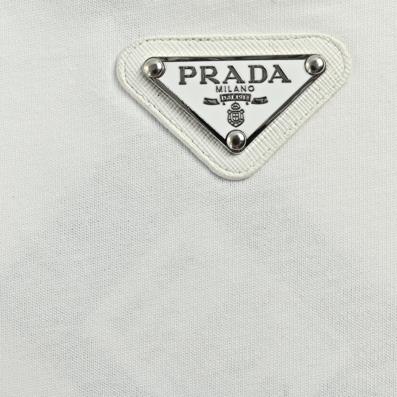 Prada Triangle Logo White T-Shirt view