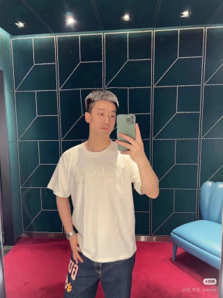 Cream Embossed Logo Short Sleeve T-Shirt view 2