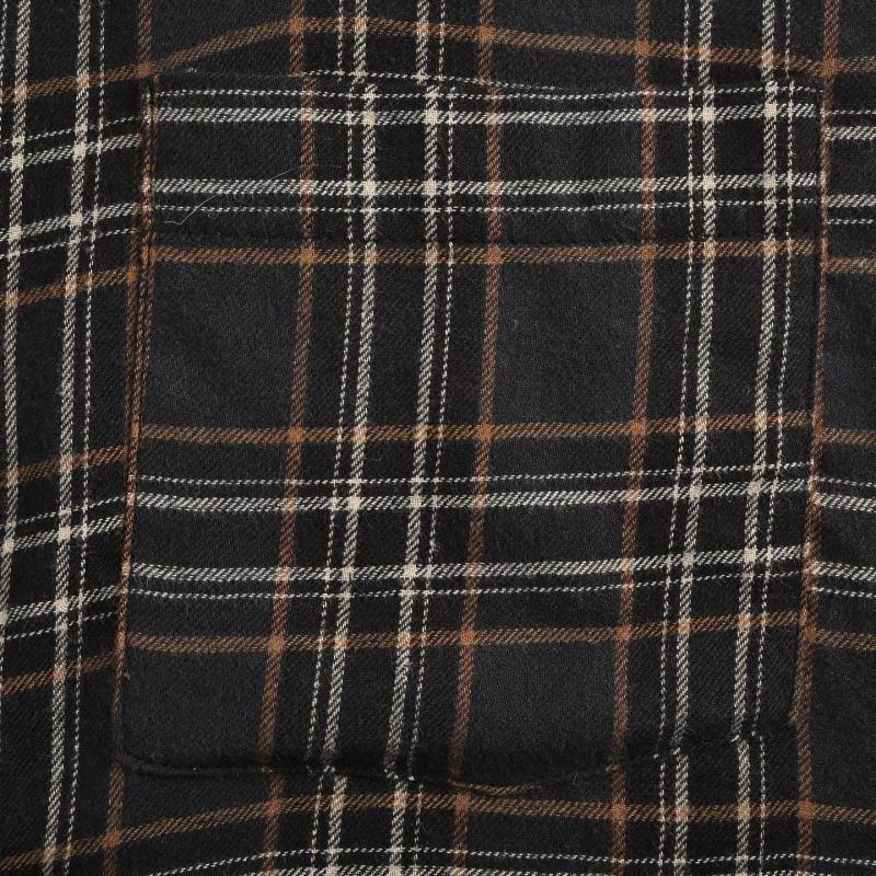 Black Plaid Short Sleeve Zip Shirt view
