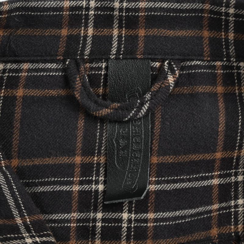 Black Plaid Short Sleeve Zip Shirt view
