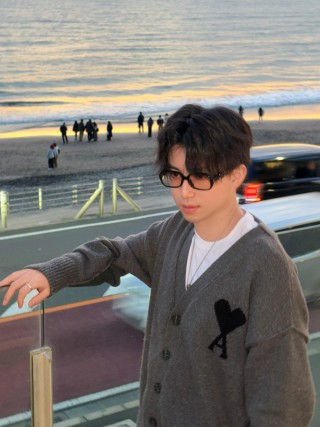 Grey Heart Graphic Knit Cardigan view 2