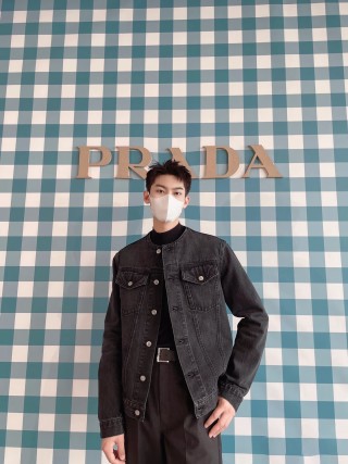 Black Denim Jacket - Classic Cropped Fit view 6