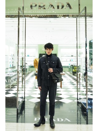 Black Denim Jacket - Classic Cropped Fit view 9
