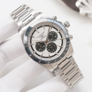 Longines Conquest Chronograph Black Dial Steel Watch 42mm view 4