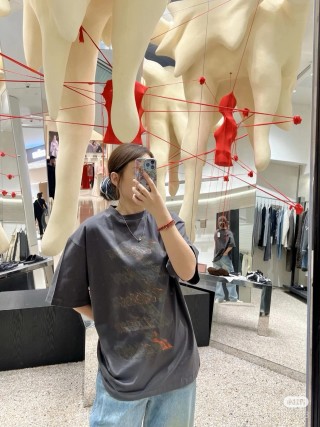 Charcoal Graphic Text Print Oversized T-Shirt view 2