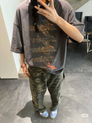 Charcoal Graphic Text Print Oversized T-Shirt view 3