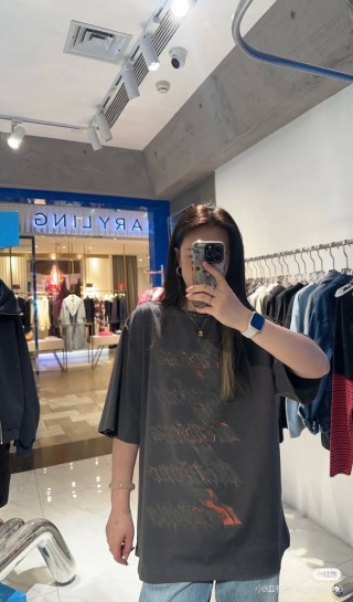 Charcoal Graphic Text Print Oversized T-Shirt view 5