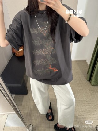 Charcoal Graphic Text Print Oversized T-Shirt view 6