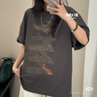 Charcoal Graphic Text Print Oversized T-Shirt view 7
