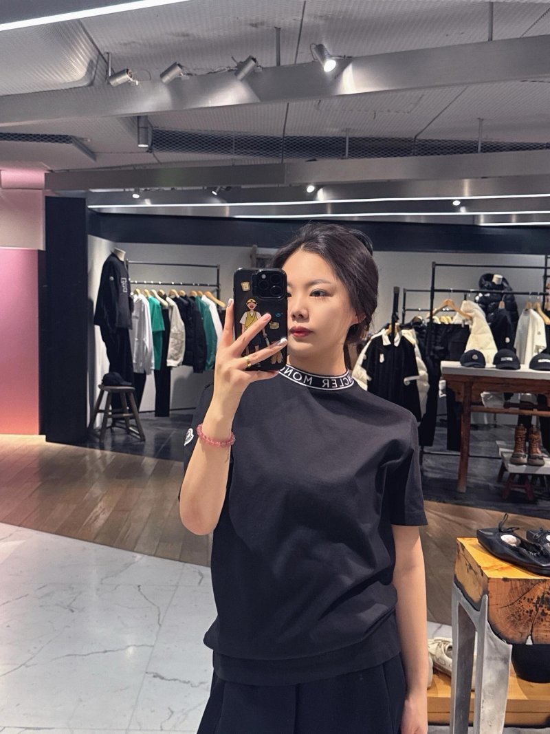 Dior Black Crew Neck T-Shirt with Collar Logo