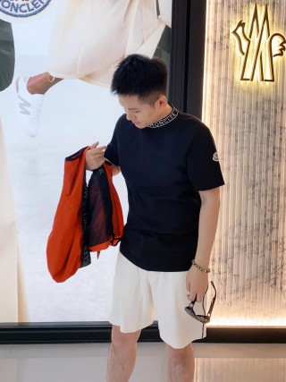 Dior Black Crew Neck T-Shirt with Collar Logo view 2