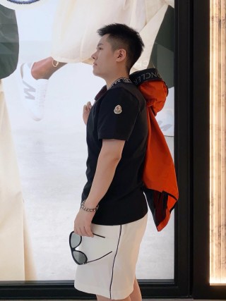 Dior Black Crew Neck T-Shirt with Collar Logo view 3