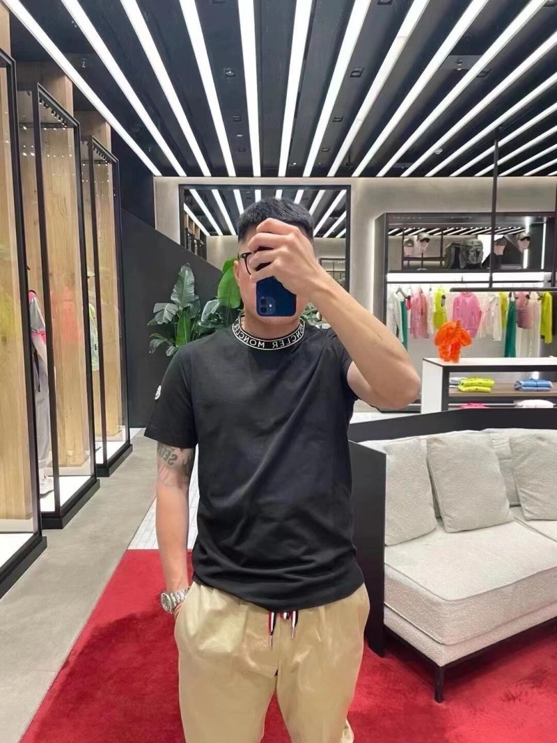 Dior Black Crew Neck T-Shirt with Collar Logo view