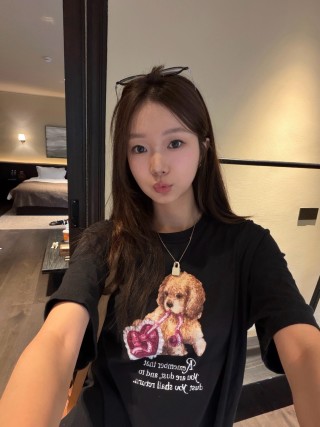Graphic Poodle Print Black T-Shirt view 4