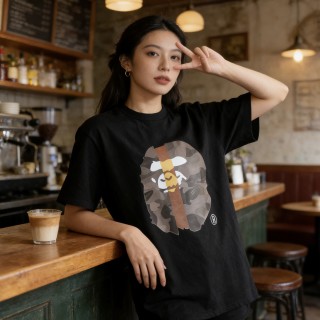 Black Graphic Bear Print T-Shirt view 3