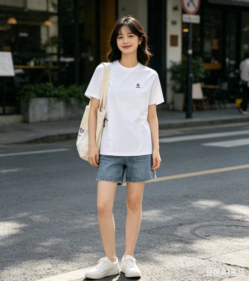 White Short Sleeve T-Shirt with Embroidered Logo
