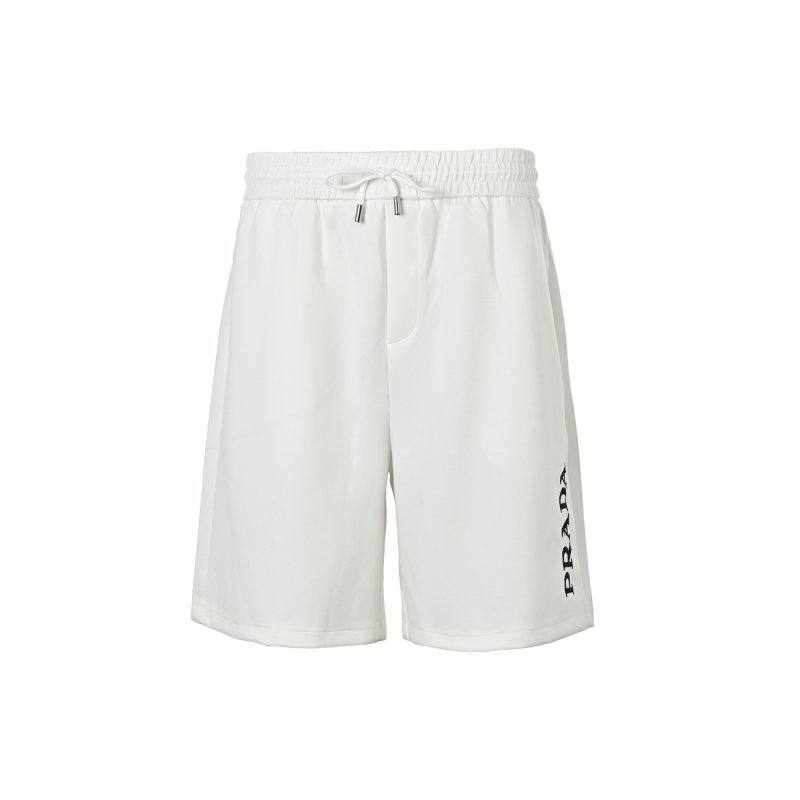 Prada White Shorts with Logo Print view