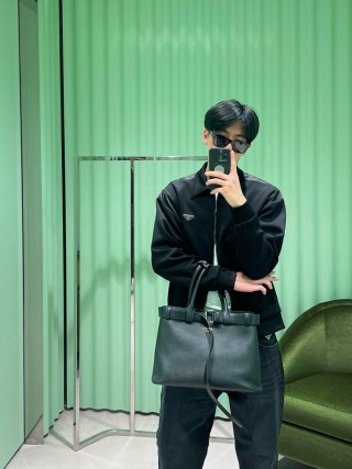 Prada Black Wool Zip-Up Jacket view 3