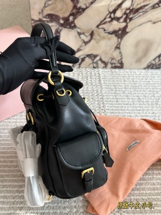 Miu Miu Black Leather Backpack 22cm view 3