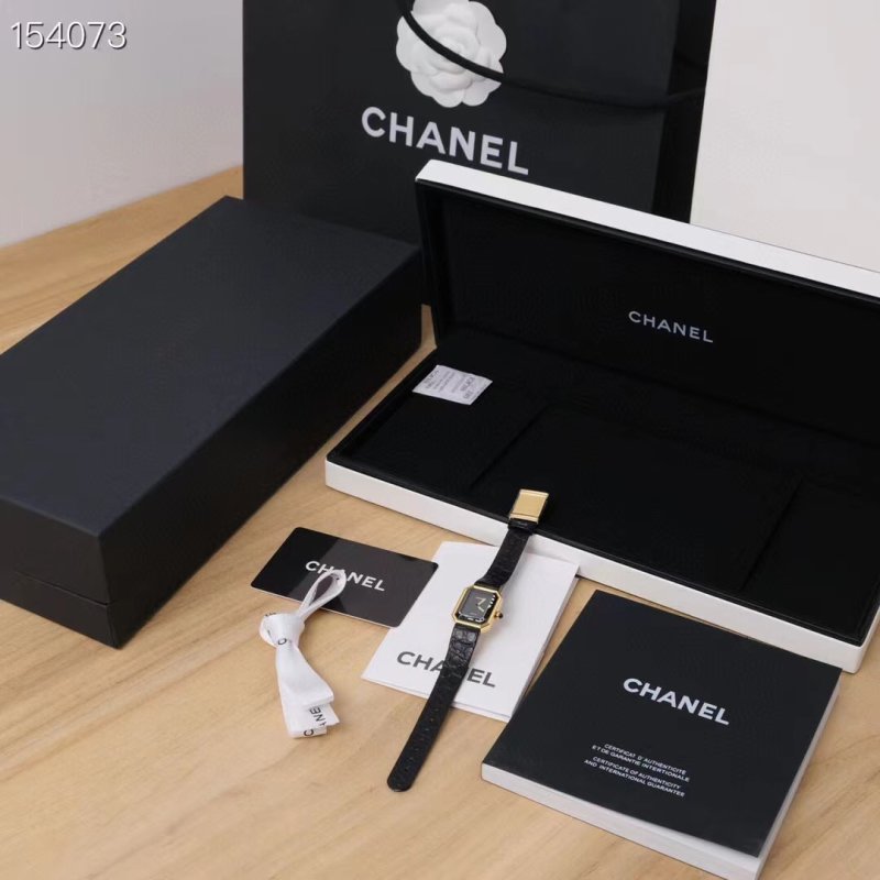 Chanel Premiere Black Gold Square Watch