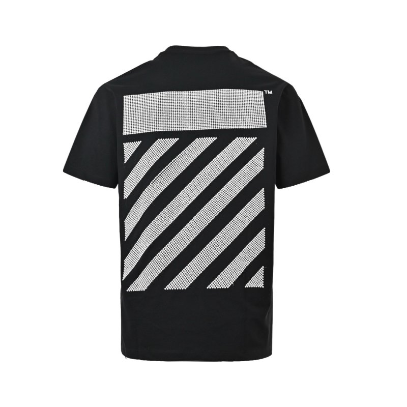 Black Oversized Graphic T-Shirt with Rhinestone Stripe Print view