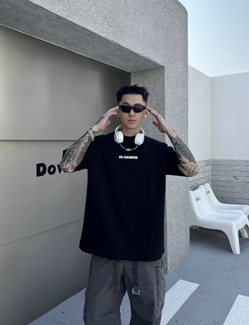 Black Oversized Short Sleeve T-Shirt with Red Heart Print view