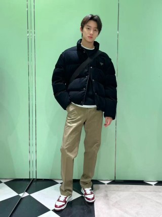 Prada Black Corduroy Down Jacket view 2