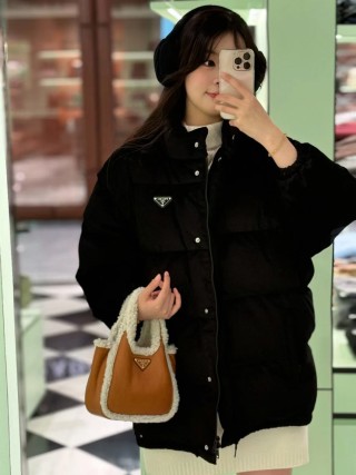 Prada Black Corduroy Down Jacket view 3