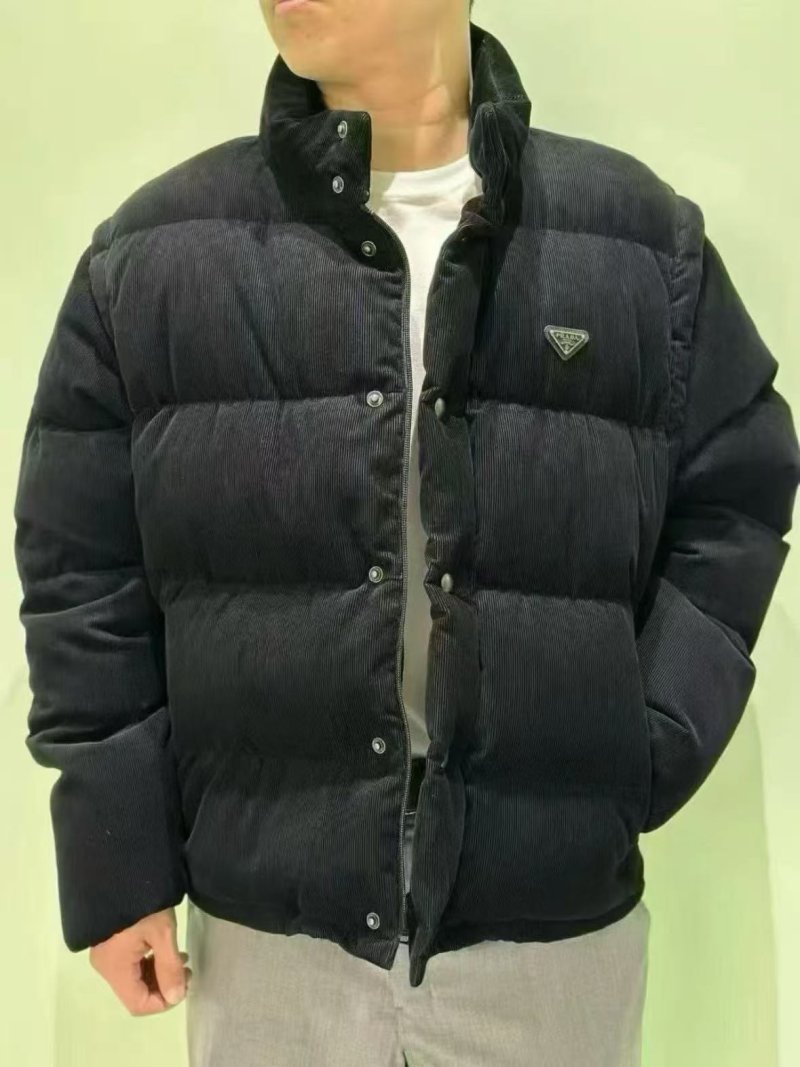 Prada Black Corduroy Down Jacket view