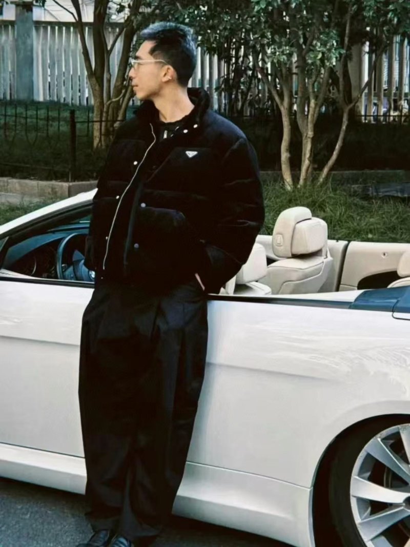 Prada Black Corduroy Down Jacket view