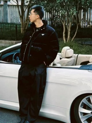 Prada Black Corduroy Down Jacket view 6