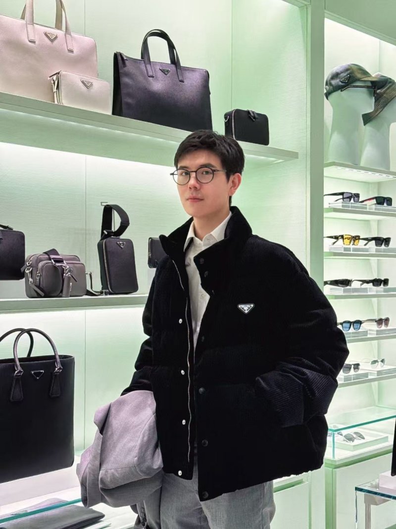 Prada Black Corduroy Down Jacket view