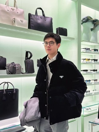 Prada Black Corduroy Down Jacket view 7