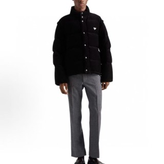 Prada Black Corduroy Down Jacket view 8