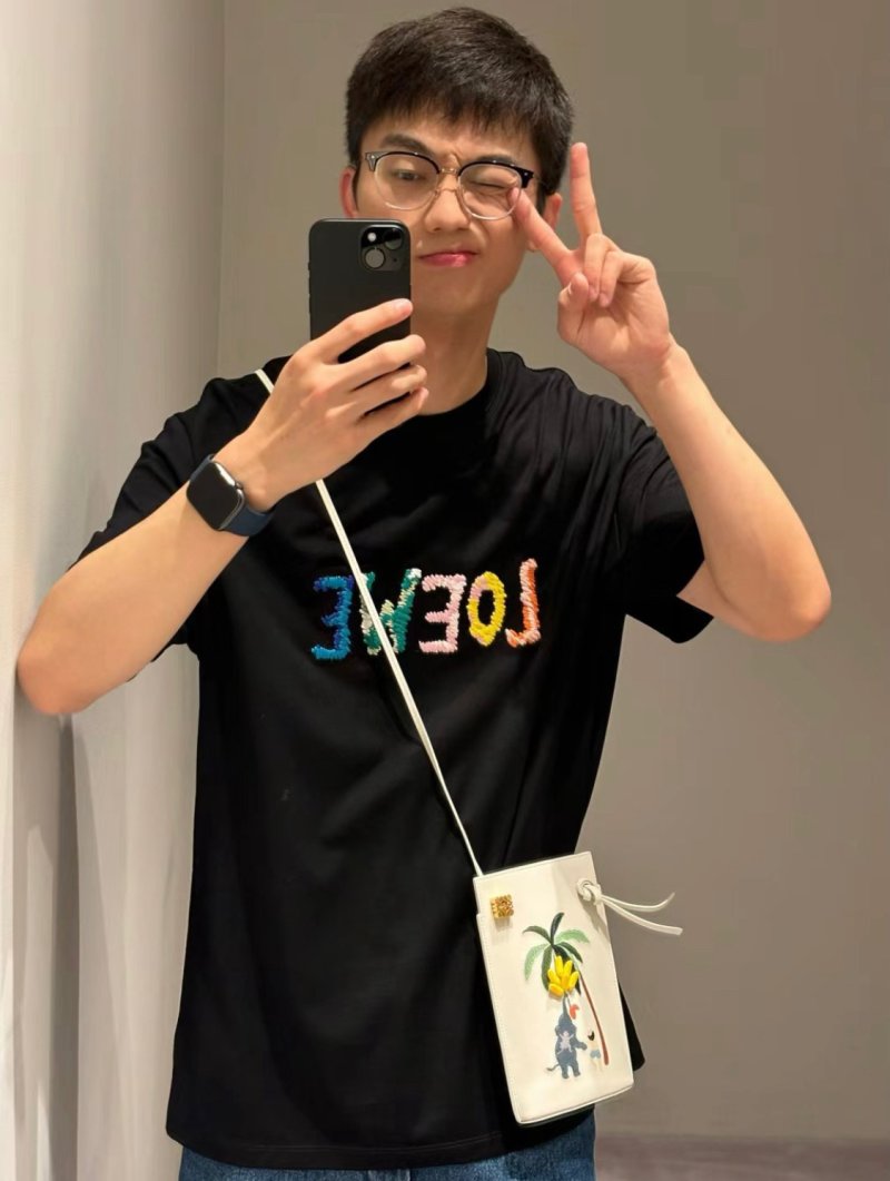 Black Colorful Gradient Logo Short Sleeve T-Shirt