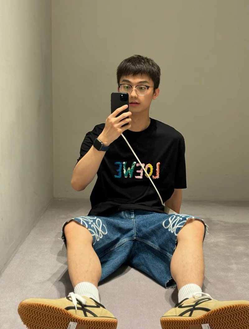 Black Colorful Gradient Logo Short Sleeve T-Shirt view