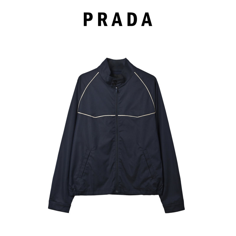 Black Zip-Up Jacket with Contrast Piping view