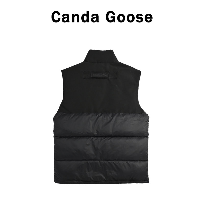 Black Puffer Gilet Vest with Embroidered Patch view