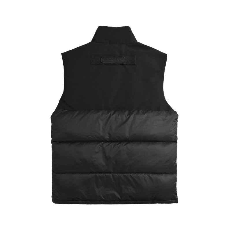 Black Puffer Gilet Vest with Embroidered Patch view