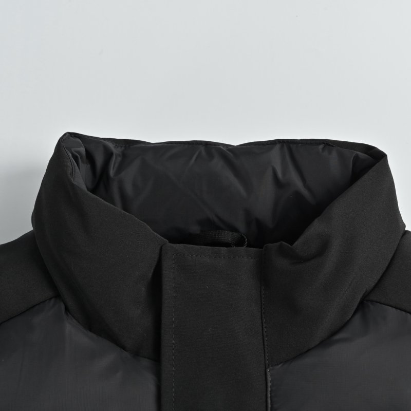Black Puffer Gilet Vest with Embroidered Patch view