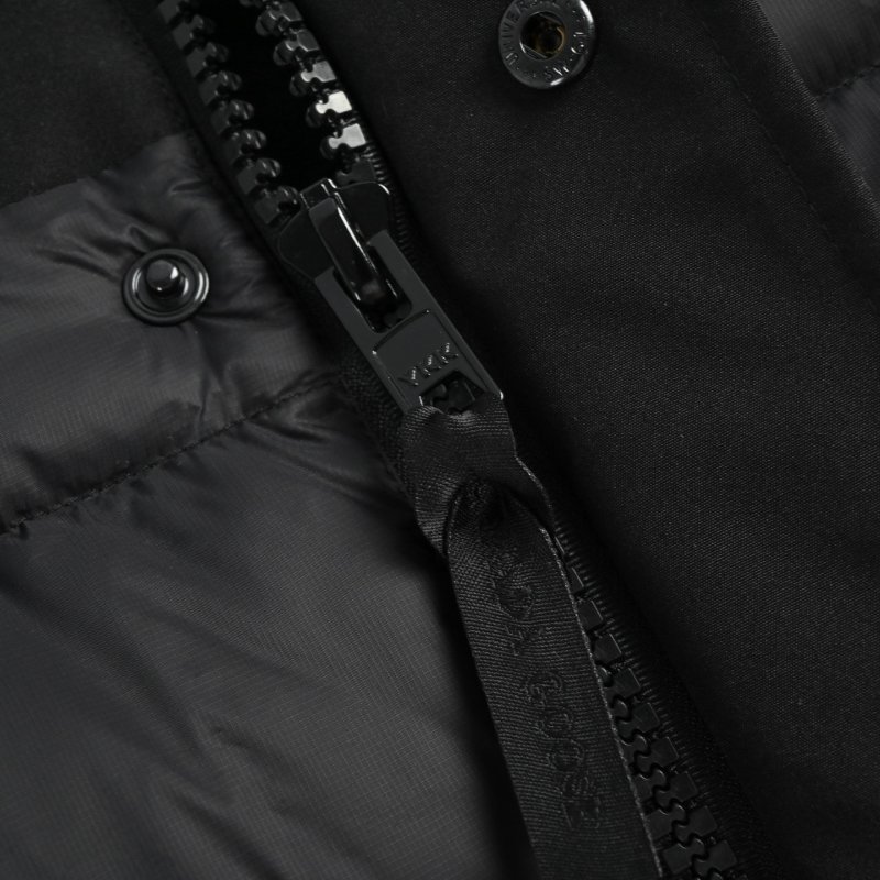 Black Puffer Gilet Vest with Embroidered Patch view